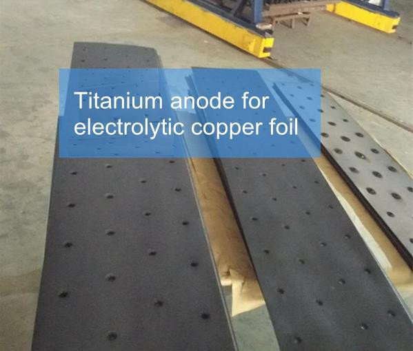 Titanium anode for electrolytic copper foil